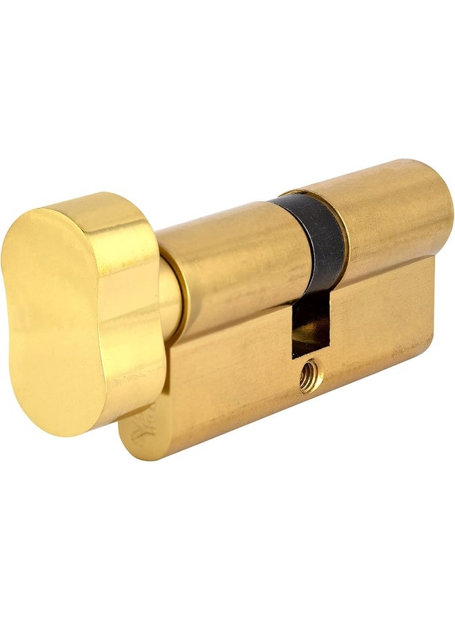 Yale 500 Series Double Euro Profile Cylinder 35+35 Knob+Coin Turn Bathroom Cylinder Polished Brass, Antique Brass - Image 3