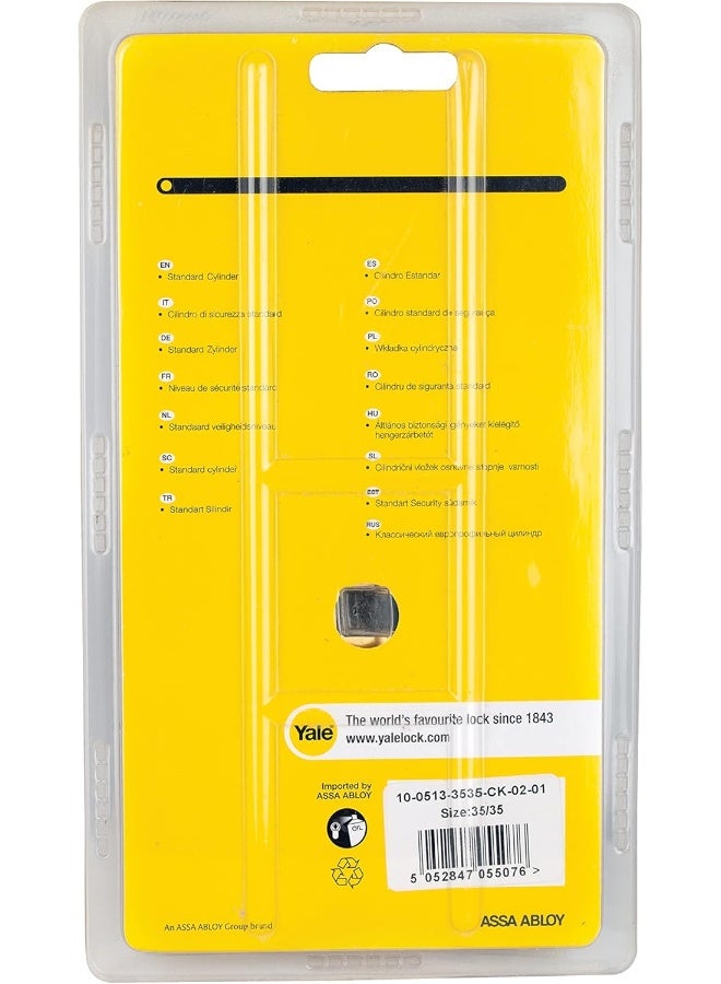 Yale 500 Series Double Euro Profile Cylinder 35+35 Knob+Coin Turn Bathroom Cylinder Polished Brass, Antique Brass - Image 5