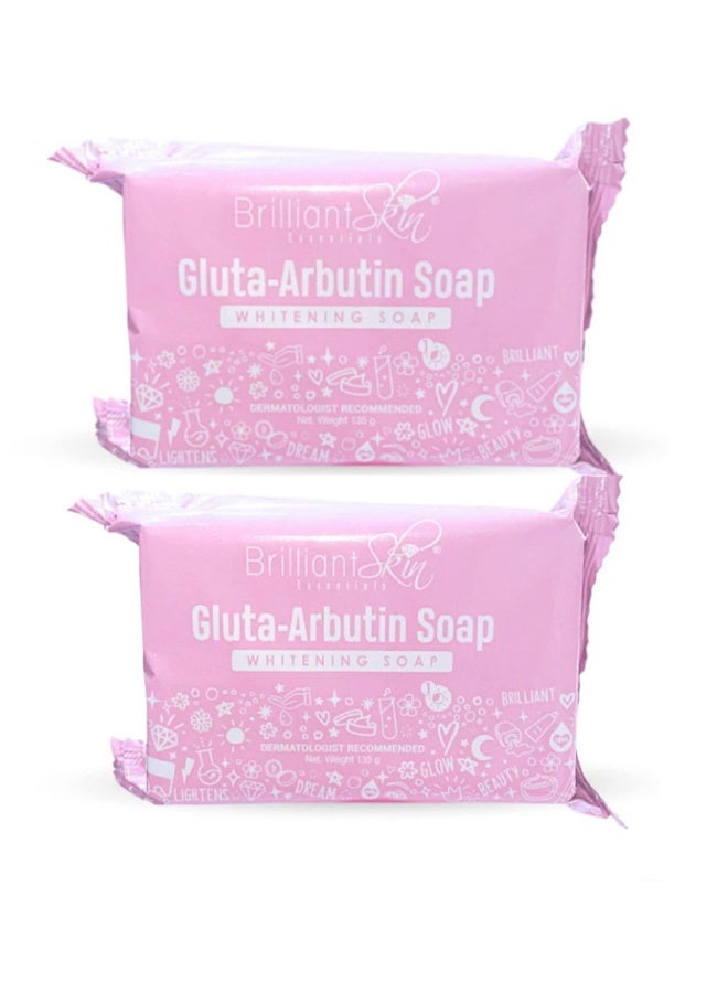 بريليانت سكين صابونة برليانت سكين إسينشيلز غلوتا أربوتين لتفتيح البشرة عبوة من قطعتين لتفتيح وترطيب البشرة برفق وزن 135 جرام - Image 1