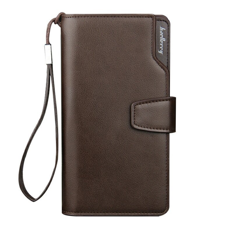 Baellerry Casual Multifunctional Mens Clutch Korean Business Long Zip Wallet Brown No Box 