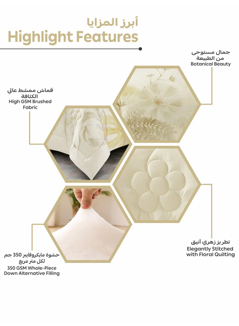 دوناتيلا طقم مفرش سرير كامل 6 قطع مقاس مزدوج 240×260 سم , مايكروفايبر ناعم , تطريز مشجر انيق يناسب سرير 200×200سم