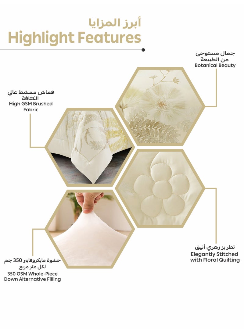 Donetella Bedding Comforter Set, King Size Fits 200x200 cm - 6-Pcs Digital Print Quilted Bed Set, Microfiber Fabric - 1 Comforter, 1 Fitted Sheet, 2 Pillow Shams, 2 Pillowcases . - Image 5