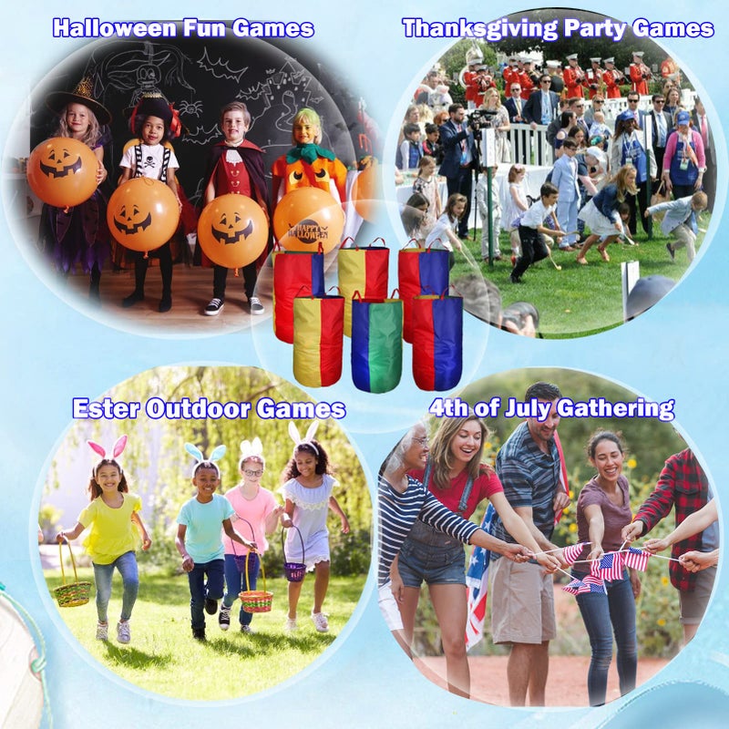 CWLAKON 6 Pack Potato Sack Race Bags for Kids Adults Family Outdoor Field Day Birthday Party Games - Image 5