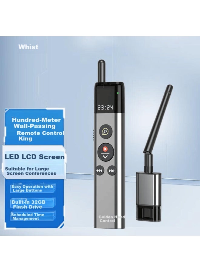 Whist K1 Wall-penetrating Remote Control Ppt Page-turning Pen, Green Laser Pointer, Led Large-screen Conference Presentation Pen, 32gb Usb Flash Drive Projector Pen, Timed Remote Control Pen, Host Audio Control - Image 1