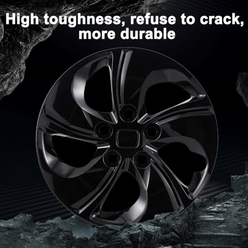 WEISIGAO 4-Pack Hubcaps Fit for 2006-2011 Honda Civic; Wheel Rim Covers Compatible with 2013-2015 Honda Civic 15'' Steel Wheel (Glossy Black) - Image 3
