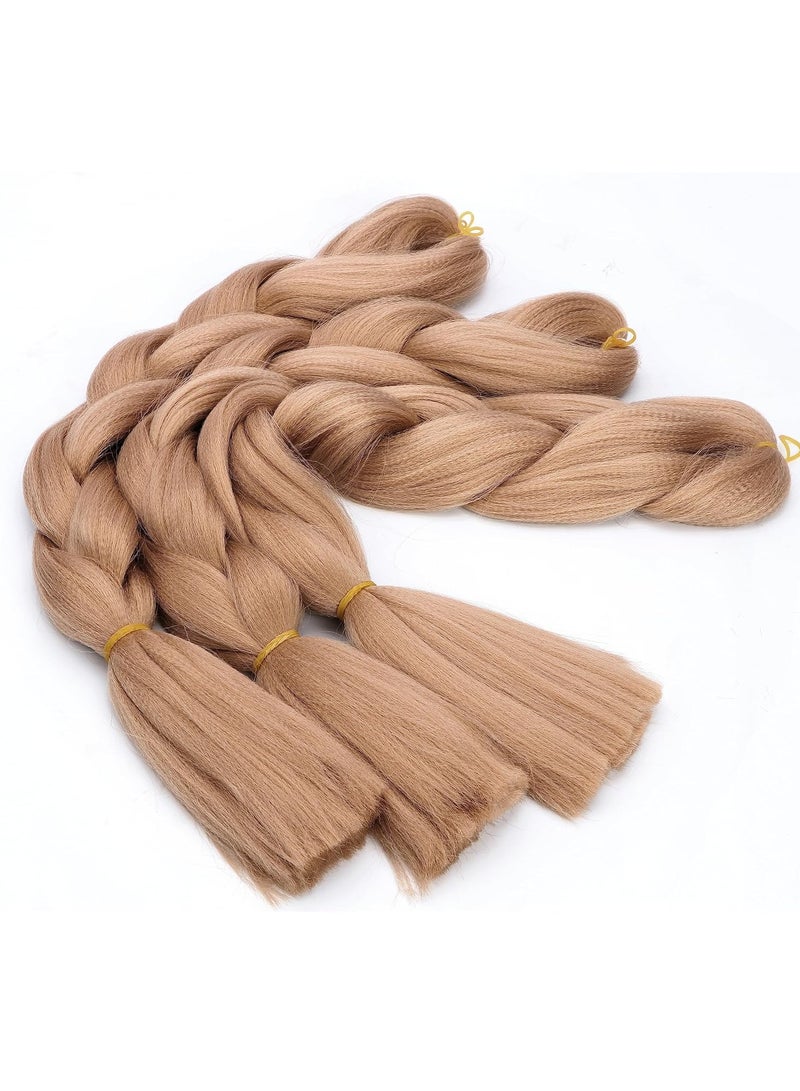 Estelle African braids Hair Extension,Crochet Braiding Hair Extensions Synthetic Braiding Hair High Temperature Synthetic Fiber Yaki Jumbo Braiding Hair (color 24, 3pcs) - Image 2
