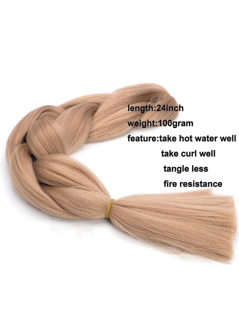 Estelle African braids Hair Extension,Crochet Braiding Hair Extensions Synthetic Braiding Hair High Temperature Synthetic Fiber Yaki Jumbo Braiding Hair (color 24, 3pcs) - Image 3