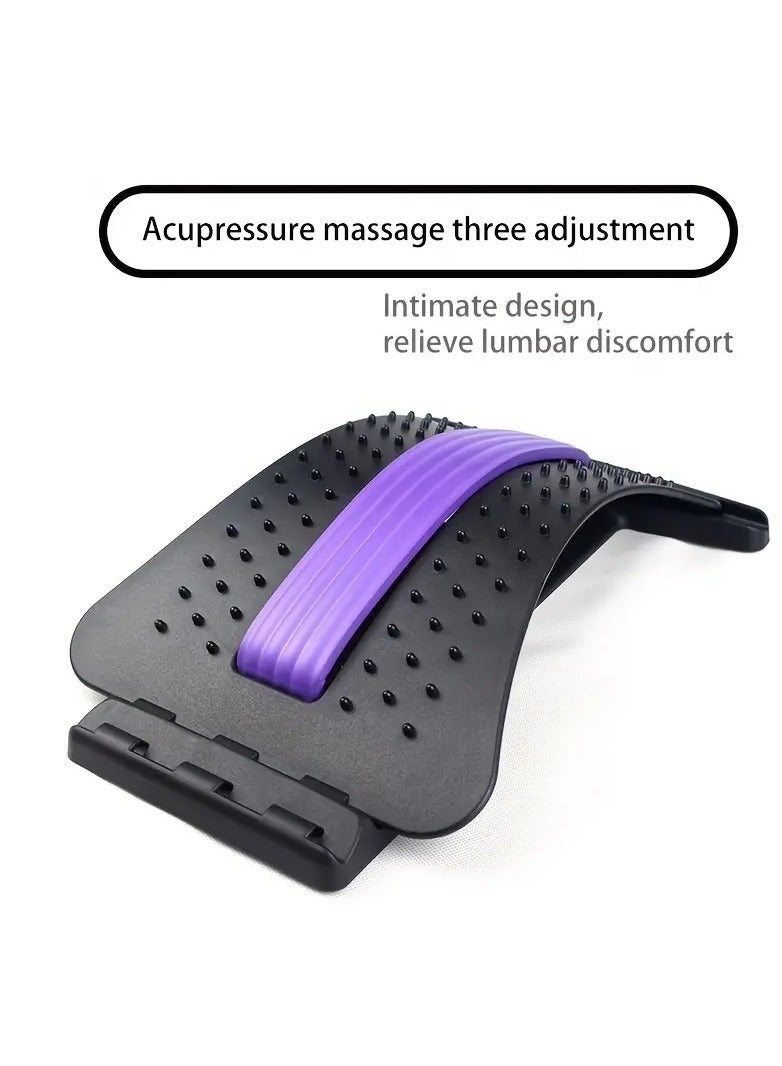 1pc Lumbar Spine Stretching Device, Adjustable Yoga Back Support Relaxer, Workout Equipment For Body Massage, Back Opening, Pilates, Hunchback Spine Correction