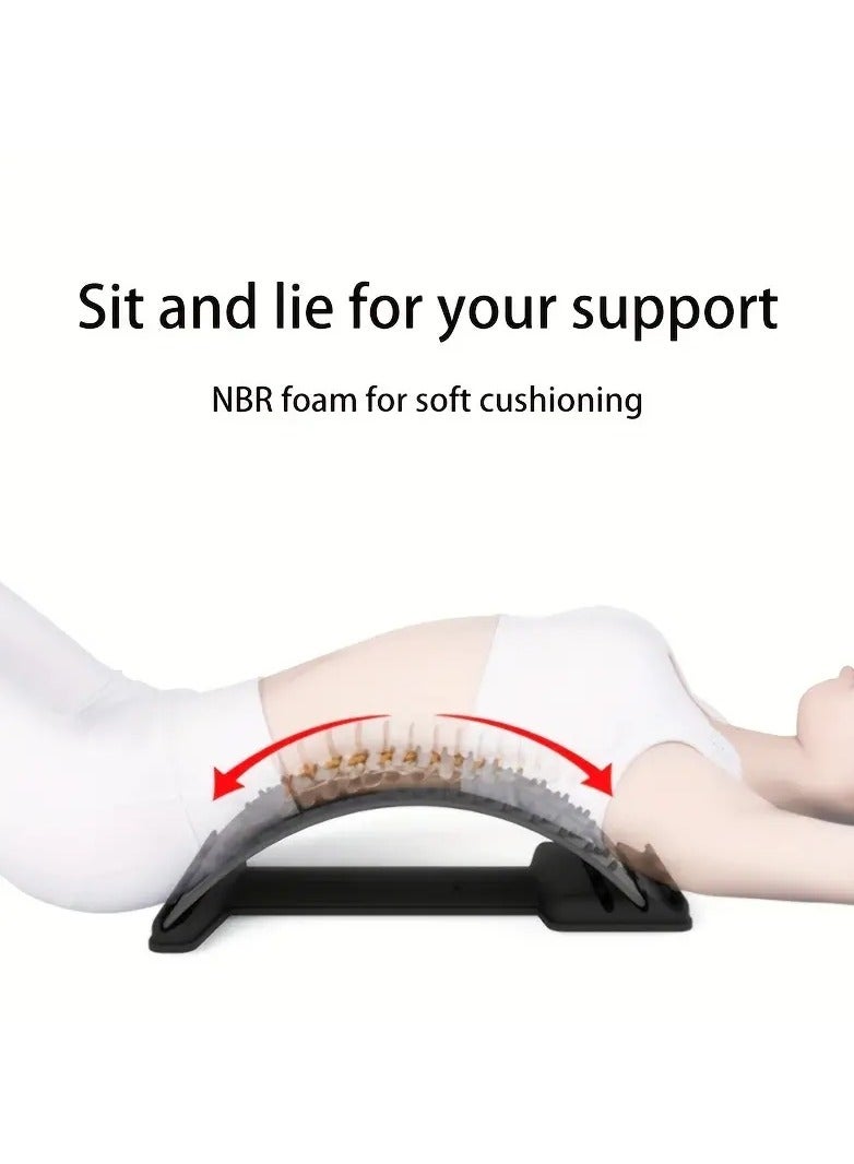 1pc Lumbar Spine Stretching Device, Adjustable Yoga Back Support Relaxer, Workout Equipment For Body Massage, Back Opening, Pilates, Hunchback Spine Correction