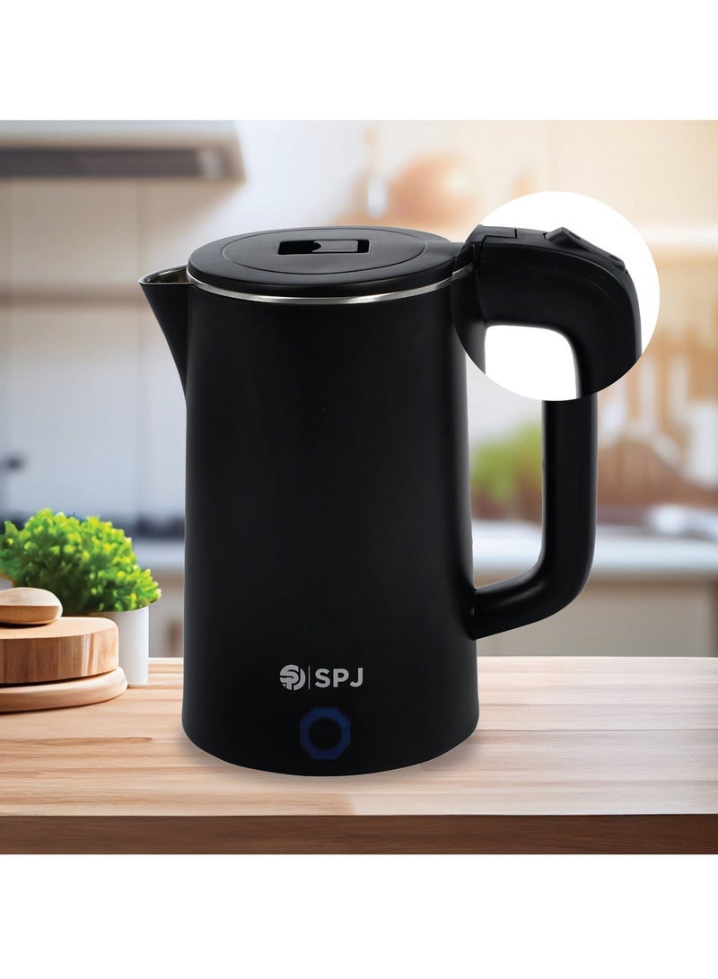 SPJ 1.8L Electric Kettle 1500W Stainless Steel Fast Boil Water Kettle with LED Indicator, Auto Shut-Off, Cordless Hot Water Boiler for Home & Office, Black - Image 5