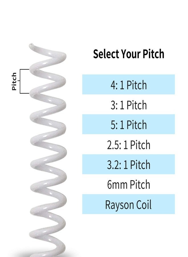 Rayson 7/8" Plastic Spiral Binding Coil, 190 Sheets Capacity, 4:1 Pitch 22.2mm White Coil Binding Spines for Business and Educational Purposes, 50 Pack - Image 3