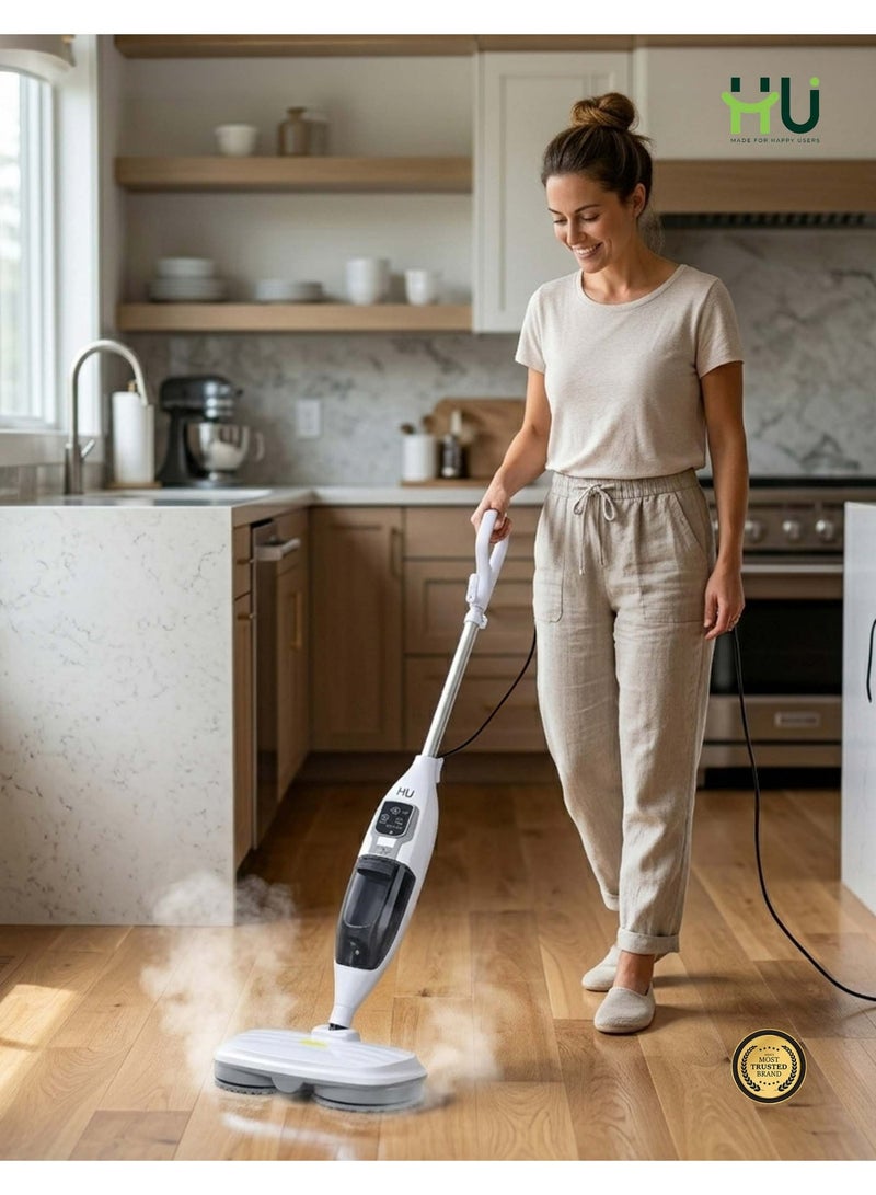 H U Electric Steam Mop Cleaner 1200W with 550ml Tank, Fast Heating & 180° Rotating Head - Image 4