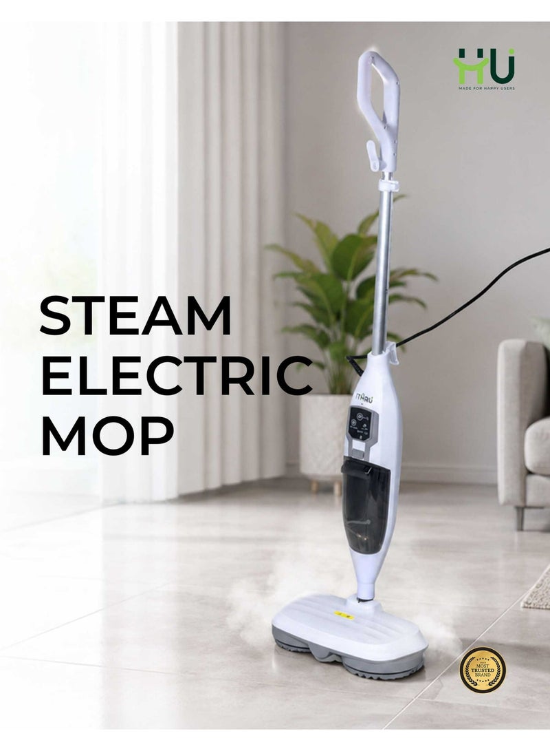 H U Electric Steam Mop Cleaner 1200W with 550ml Tank, Fast Heating & 180° Rotating Head - Image 1