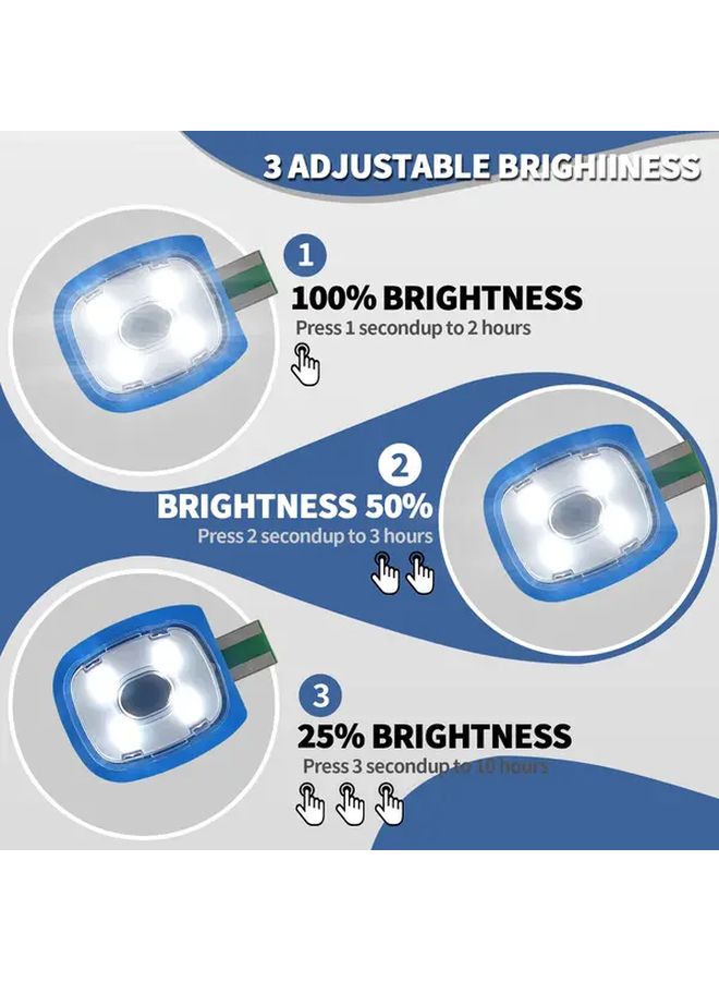 3pcs USB Rechargeable LED Headlamp Hat Lights For Hiking Biking Camping Running - Image 3