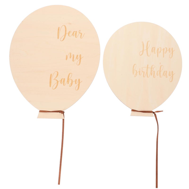 2Pcs Wooden Monthly Growth Cards For Newborn Photography And Milestone Signs - Image 2