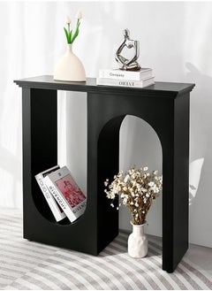 fashionhome Italian Light Luxury Double Arc Narrow Entryway Table Minimalist Modern Decorative Console Table Rectangular Storage Stand Display Table for Foyer Entryway Living Room Hallway 110x32x104 cm (Fully Assembled)  - Image 1