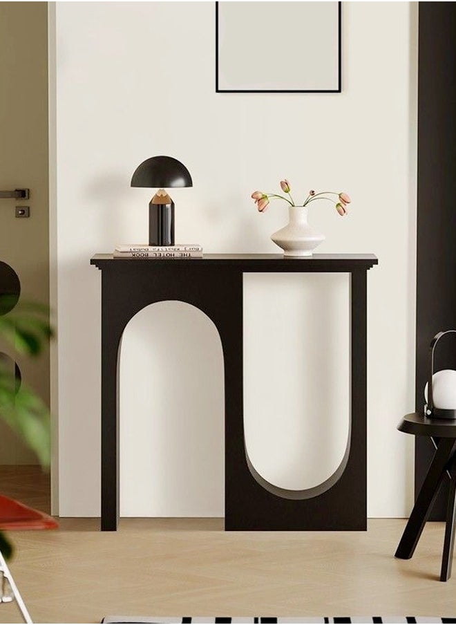 fashionhome - Italian Light Luxury Double Arc Narrow Entryway Table Minimalist Modern Decorative Console Table Rectangular Storage Stand Display Table for Foyer Entryway Living Room Hallway 110x32x104 cm (Fully Assembled) - Image 1
