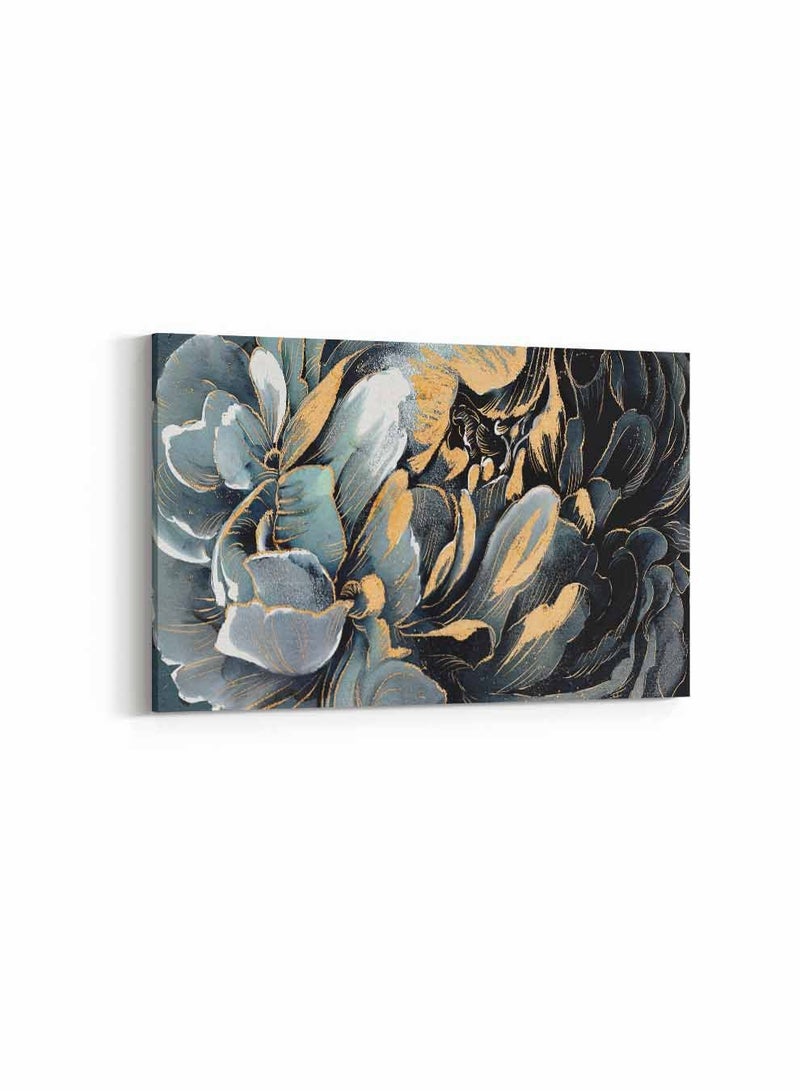 LOWHA Framed Canvas Wall Art Stretched Over Wooden Frame, Flowes Landscape Orientation Painting, For Home, Living Room, Office Decor - Image 4