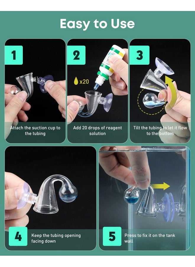 Pawfly Glass CO2 Drop Checker for Aquarium CO2 Indicator for Planted Fish Tank CO2 Monitor Kit with Solution & Suction Cups CO2 Detector Aquarium CO2 Tester Fish Tank Carbon Dioxide Checker - Image 5