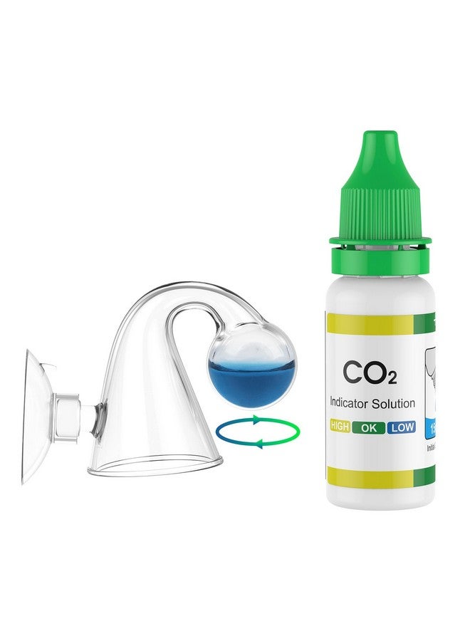 Pawfly Glass CO2 Drop Checker for Aquarium CO2 Indicator for Planted Fish Tank CO2 Monitor Kit with Solution & Suction Cups CO2 Detector Aquarium CO2 Tester Fish Tank Carbon Dioxide Checker - Image 1