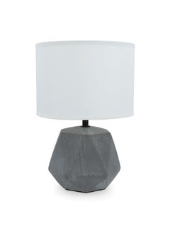Micasa 60W E27 Elegant Design Sturdy Ceramic Table Lamp Grey and White  - Image 1