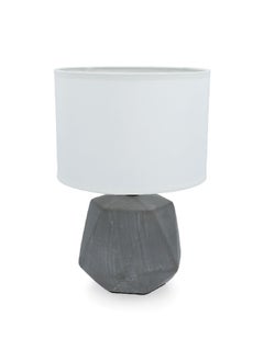 Micasa 60W E27 Elegant Design Sturdy Ceramic Table Lamp Grey and White  - Image 2