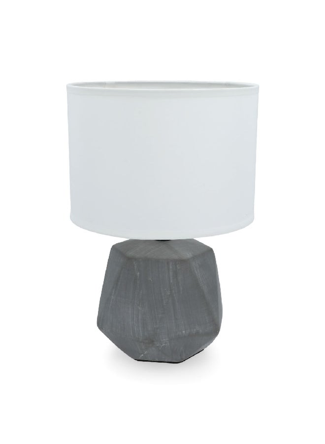 Micasa 60W E27 Elegant Design Sturdy Ceramic Table Lamp Grey and White - Image 2