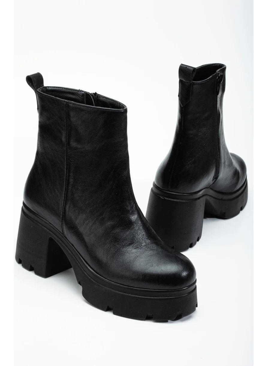 Dilimler Ayakkabı Slices Shoes Heeled Boots Women Platform Black Flat Zipper