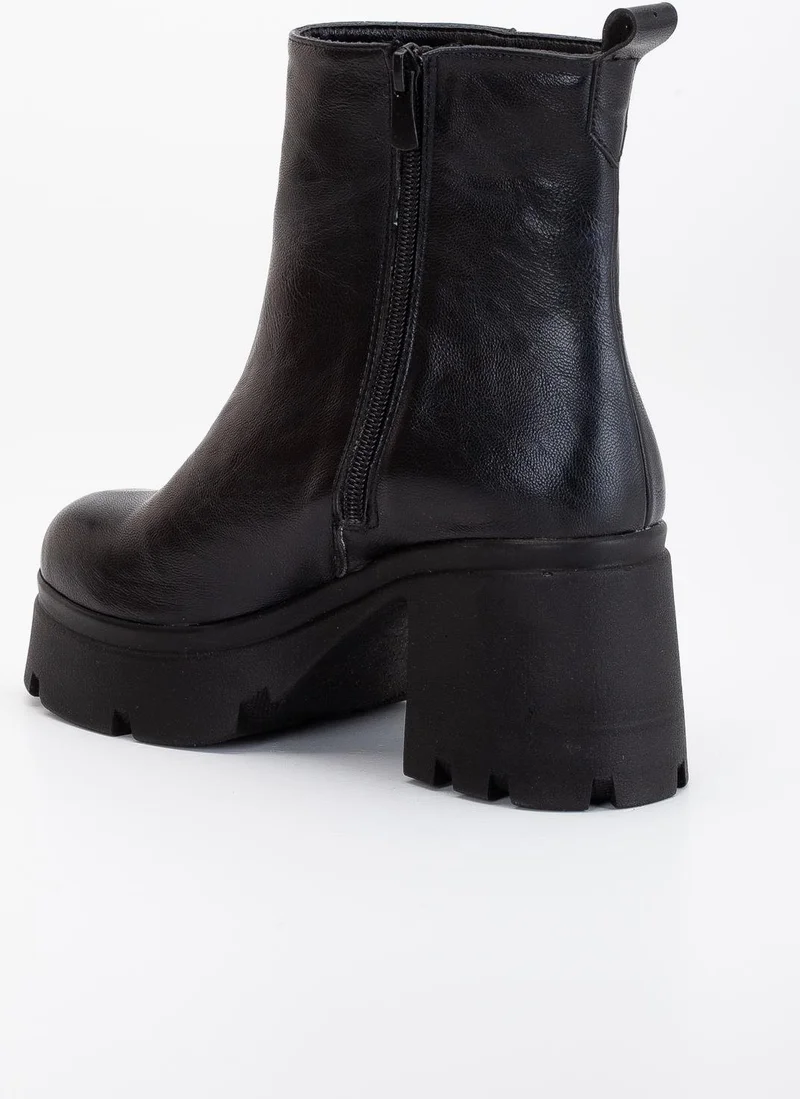 Dilimler Ayakkabı Slices Shoes Heeled Boots Women Platform Black Flat Zipper
