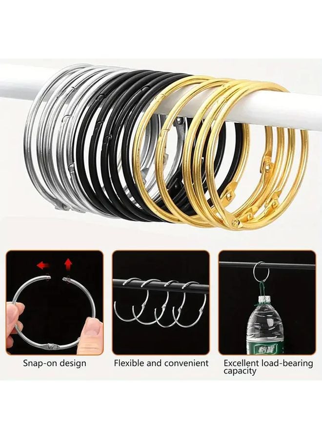 40 Pack Golden Metal Curtain Rings 50mm Opening for Shower Curtains and Rods - Image 3