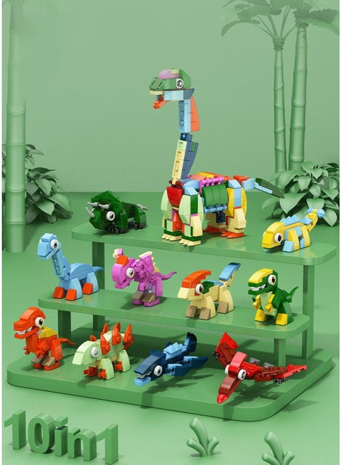 【Jurassic Dinosaur Blind Box Building Blocks】Full Set Of 10 Random Styles | STEM Educational Toy | Cute & Realistic Dinosaur Models | Eco-Friendly Material | Enhances Creativity & Logic | Parent-Child Interactive Toy | Perfect Gift For Kids 6+
