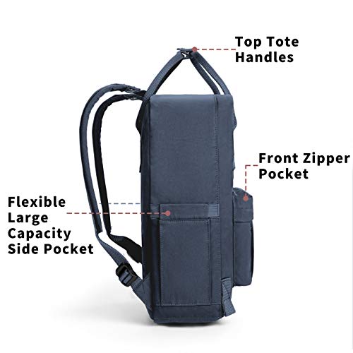 KALIDI Casual Laptop Backpack 15 Inches Classic Camping Rucksack Travel Outdoor Square Daypack College Hiking Gym Bag, Grey Blue - Image 5