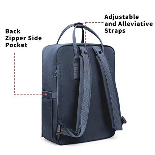 KALIDI Casual Laptop Backpack 15 Inches Classic Camping Rucksack Travel Outdoor Square Daypack College Hiking Gym Bag, Grey Blue - Image 4