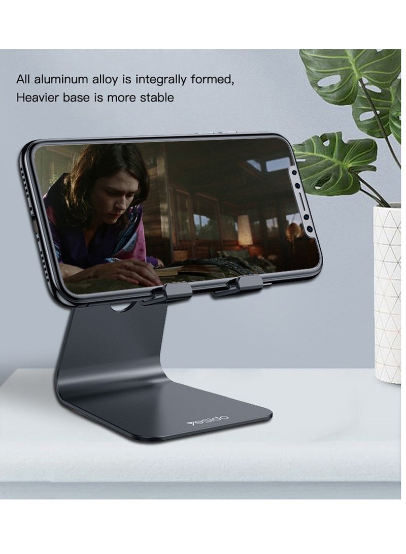 Yesido C96 Desktop Holder Display Aluminium Table Adjustable Flexible Desktop Desk Tablet Mobile Phone Holder Black - Image 5
