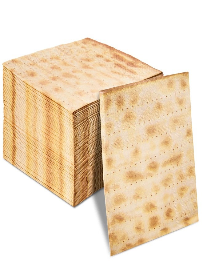 Henoyso 100 Pieces Passover Matzoh Napkin Disposable Pesach Napkins Matzo Patterned Paper Lunch Napkins for Dinner Table Party Decorations, 10 x 10 Inch - Image 1