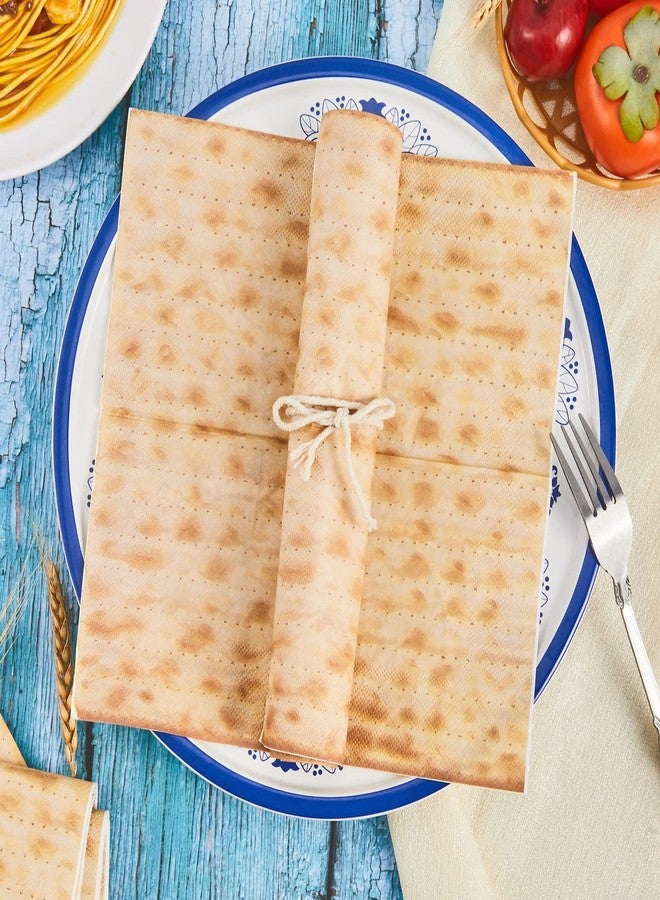 Henoyso 100 Pieces Passover Matzoh Napkin Disposable Pesach Napkins Matzo Patterned Paper Lunch Napkins for Dinner Table Party Decorations, 10 x 10 Inch - Image 4