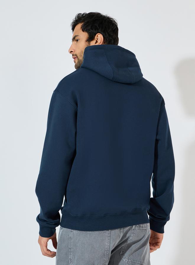 Styli Relaxed Fit Puff Print Fleece Hoodie  - Image 4