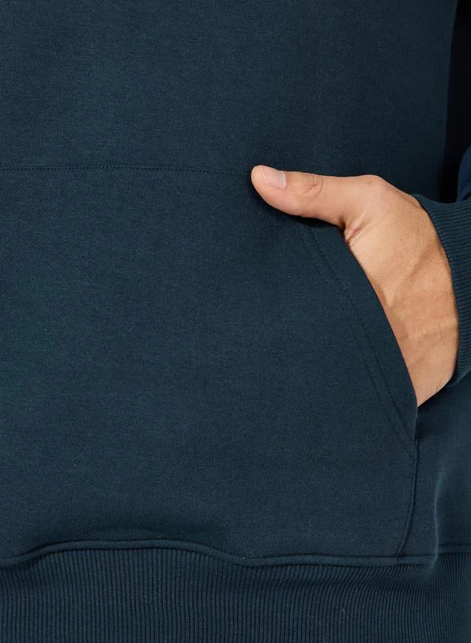 Styli Relaxed Fit Puff Print Fleece Hoodie