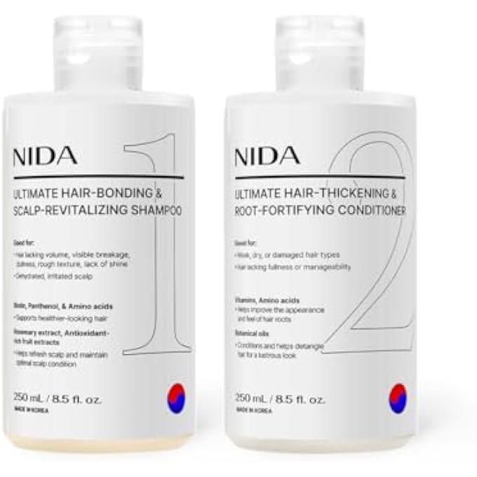 NIDA Ultimate Hair Scalp Care Set (Shampoo & Conditioner) | Leaves Hair Feeling Soft & Shine, Strengthens & Nourishes All Hair Types