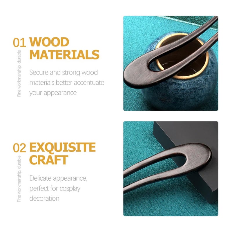 [Limited production] U-shaped Ebony Wood Hair Pin Stick for Buns Handmade Retro Hair Style Accessory for Women Safe material All condition resistant crafted quality Nationwide delivery Indoor & outdoor suitable Connectable modular Multiple useful functions Simple multi-feature practical build Global simple assemble options Trending item Selling out fast Practical build KSA market popular practical build Popular across Saudi cities Single & bulk storage compatible Multiple options All-season available stock Quick delivery Riyadh Jeddah Detachable clean Diverse purchase options Multi-use qualified quality General need oriented design Elegant design Seasonal & permanent compatible Exclusive new launch - Image 3