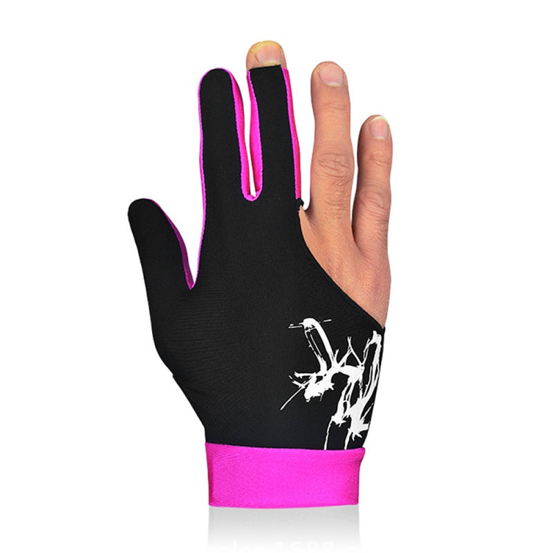 BOODUN Billiard Glove: M Size Rose Red Elastic Spandex Fabric - Moisture-Wicking Flexible Comfort Three-Finger Design for Left Or Right Hand Billiard Players - Image 2