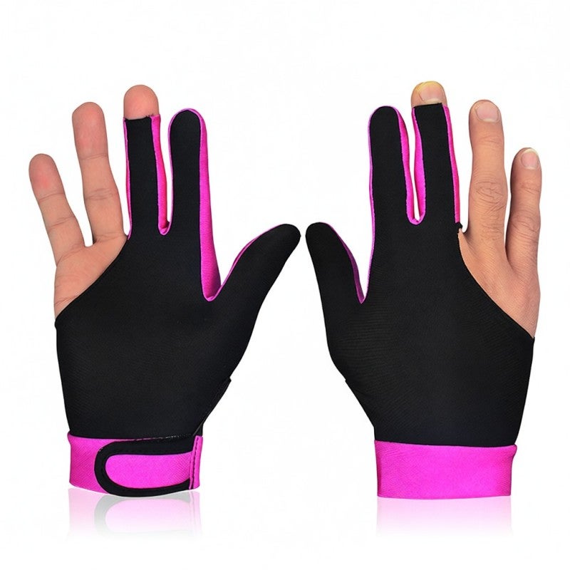 BOODUN Billiard Glove: M Size Rose Red Elastic Spandex Fabric - Moisture-Wicking Flexible Comfort Three-Finger Design for Left Or Right Hand Billiard Players - Image 1