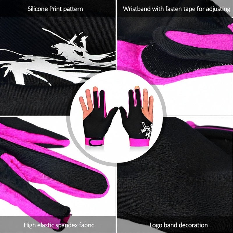 BOODUN Billiard Glove: M Size Rose Red Elastic Spandex Fabric - Moisture-Wicking Flexible Comfort Three-Finger Design for Left Or Right Hand Billiard Players - Image 4