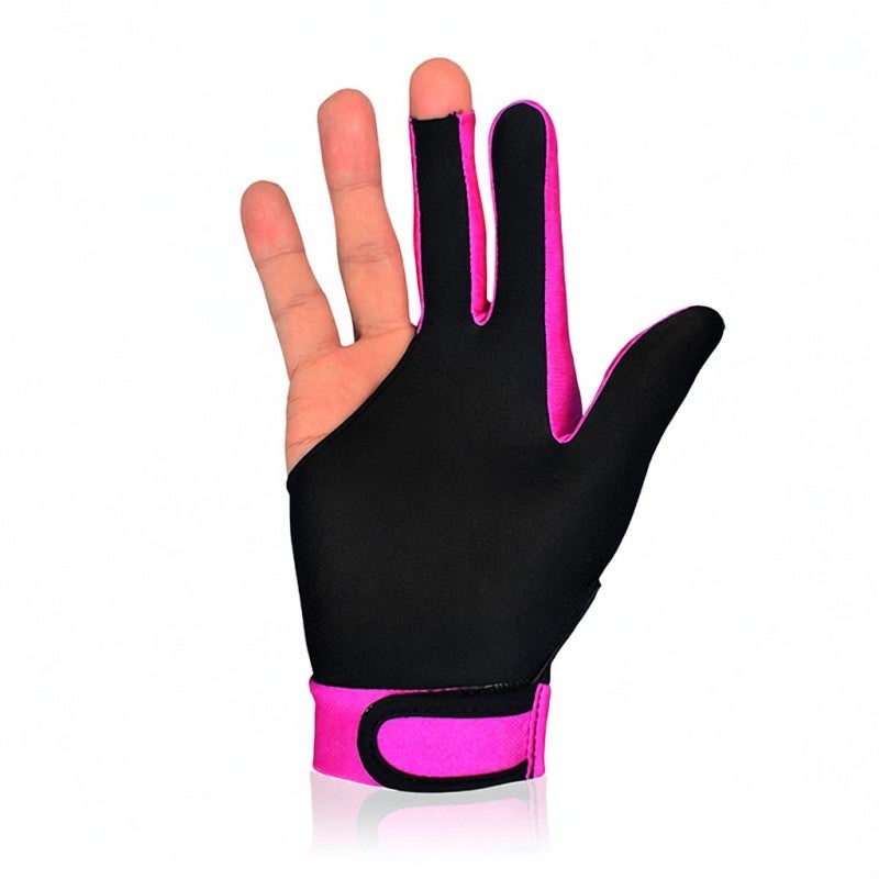 BOODUN Billiard Glove: M Size Rose Red Elastic Spandex Fabric - Moisture-Wicking Flexible Comfort Three-Finger Design for Left Or Right Hand Billiard Players - Image 3