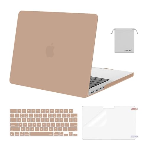 MOSISO Compatible with MacBook Pro 14 inch Case 2025 2024 2023 2022 2021 M5 M4 M3 M2 M1 A3434 A3112 A3185 A3401 A2918 A2992 A2779 A2442, Hard Shell&Keyboard Cover&Screen Film&Pouch, Bronze Brown - Image 1