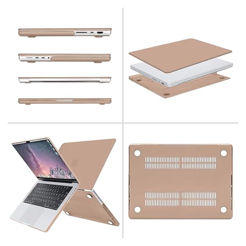 MOSISO Compatible with MacBook Pro 14 inch Case 2025 2024 2023 2022 2021 M5 M4 M3 M2 M1 A3434 A3112 A3185 A3401 A2918 A2992 A2779 A2442, Hard Shell&Keyboard Cover&Screen Film&Pouch, Bronze Brown - Image 5