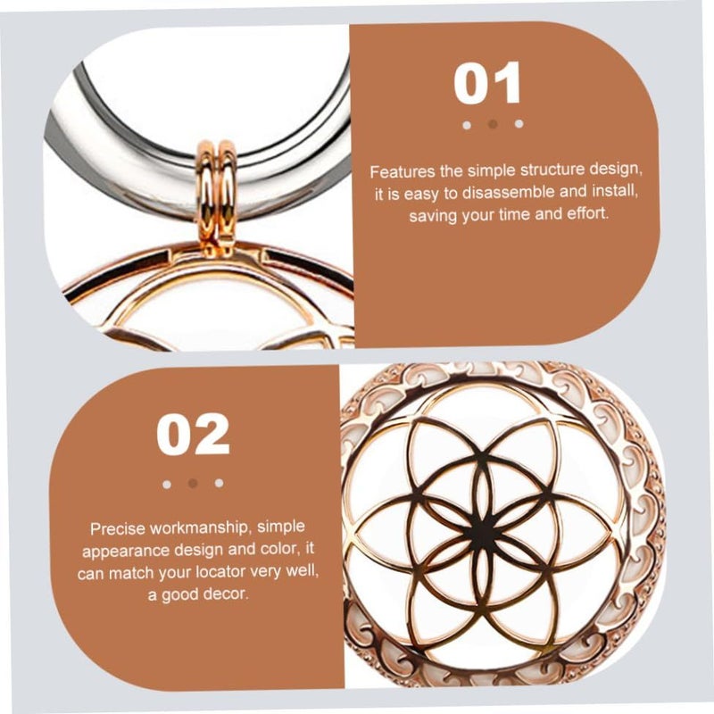 3Pcs Alloy Keychain Protective Cover Lightweight Tracer Case Hollow Out Design - Image 5