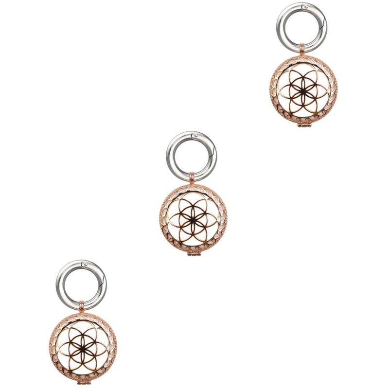 3Pcs Alloy Keychain Protective Cover Lightweight Tracer Case Hollow Out Design - Image 2