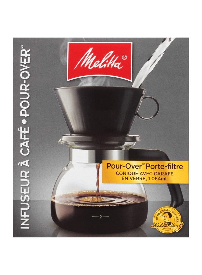 Melitta Melitta Pour-Over Coffee Brewer W/ Glass Carafe, Holds 6 - 6 Oz Cups, Black - Image 5
