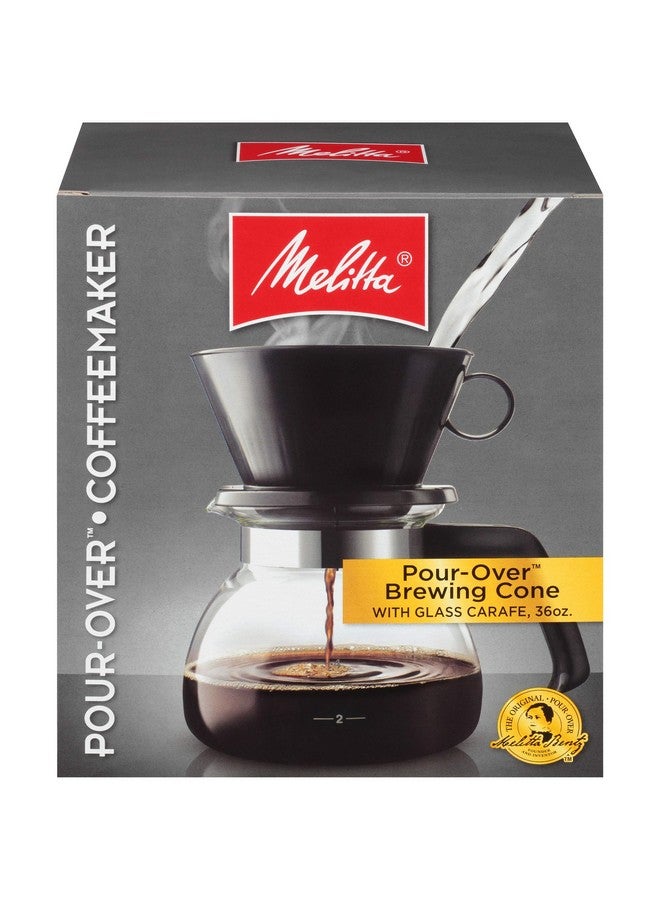 Melitta Melitta Pour-Over Coffee Brewer W/ Glass Carafe, Holds 6 - 6 Oz Cups, Black - Image 4